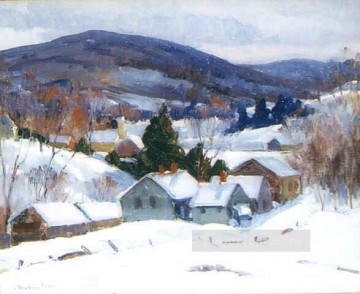 Snow Painting - sn038B impressionism snow winter scenery